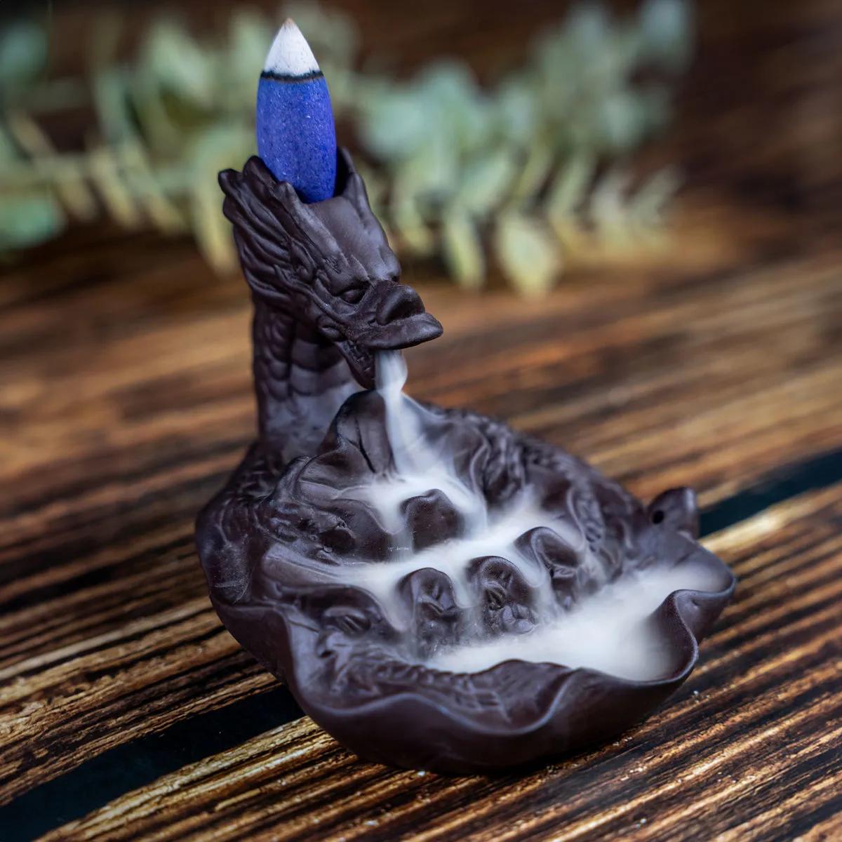 Porte-encens à reflux Dragon